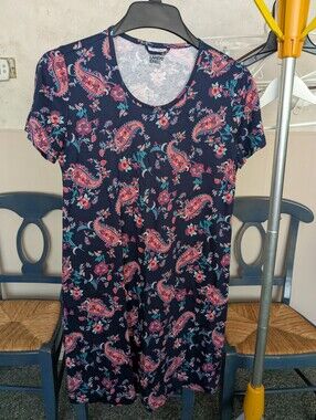 LANDS END Supima Cotton Casual Dress, Short Sleeve, Sz S, NWOT!!!